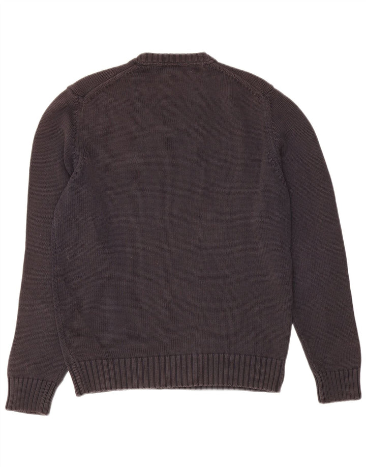 Zara Mens V-Neck Jumper Sweater Medium Navy Blue