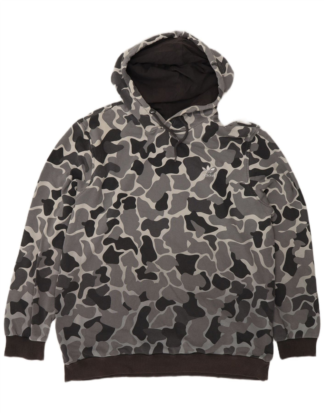 Adidas Mens Hoodie Jumper Large Grey Camouflage