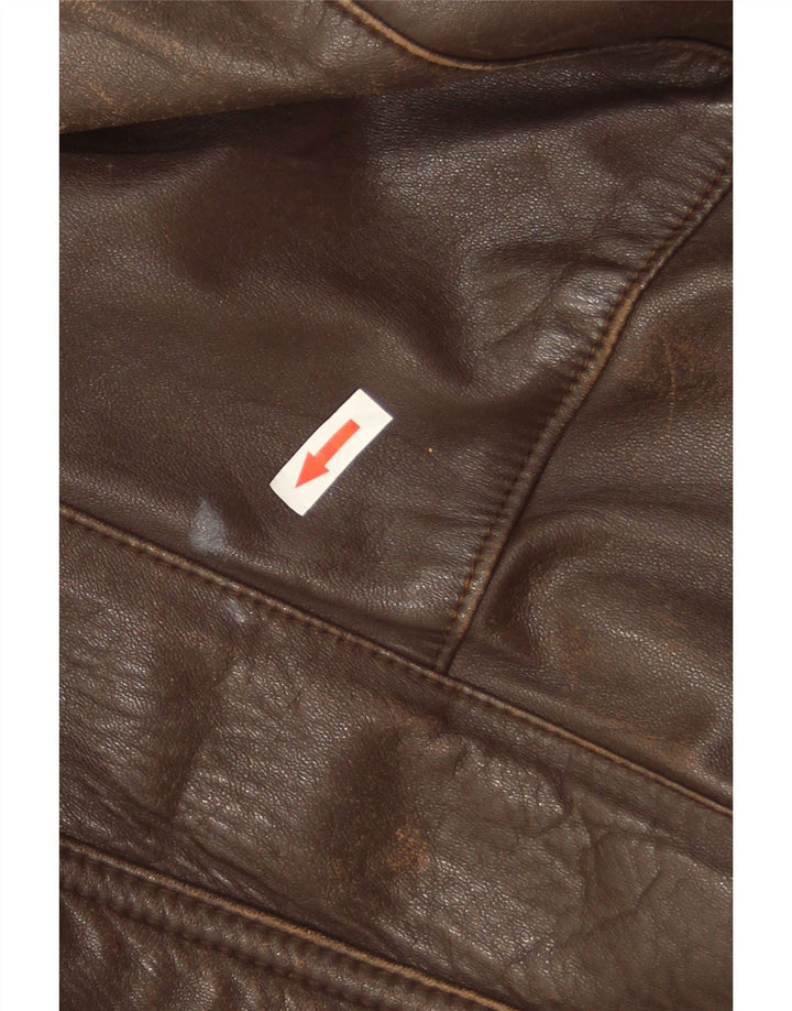 Jachetă de piele vintage pentru bărbați UK 44 2XL maro
