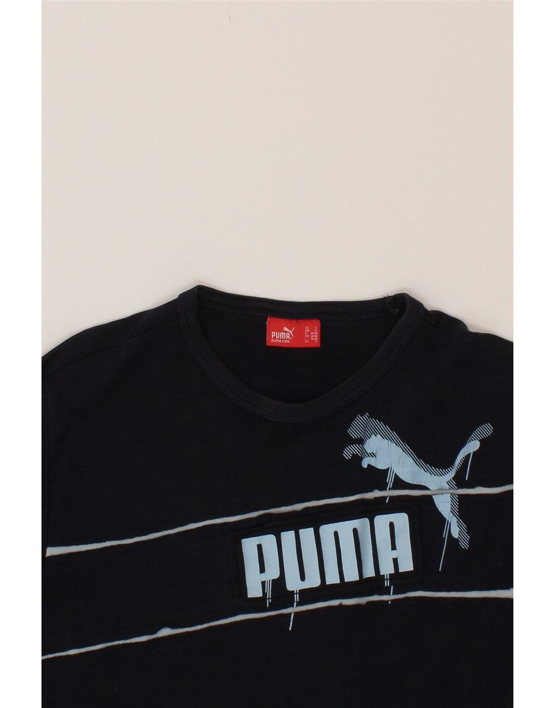 PUMA Mens Graphic T-Shirt Top Small Navy Blue Vintage Puma and Second-Hand Puma from Messina Hembry 