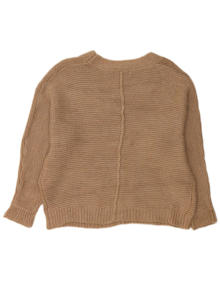 MOSSIMO Maglione oversize da donna con scollo a barca UK 14 Beige medio