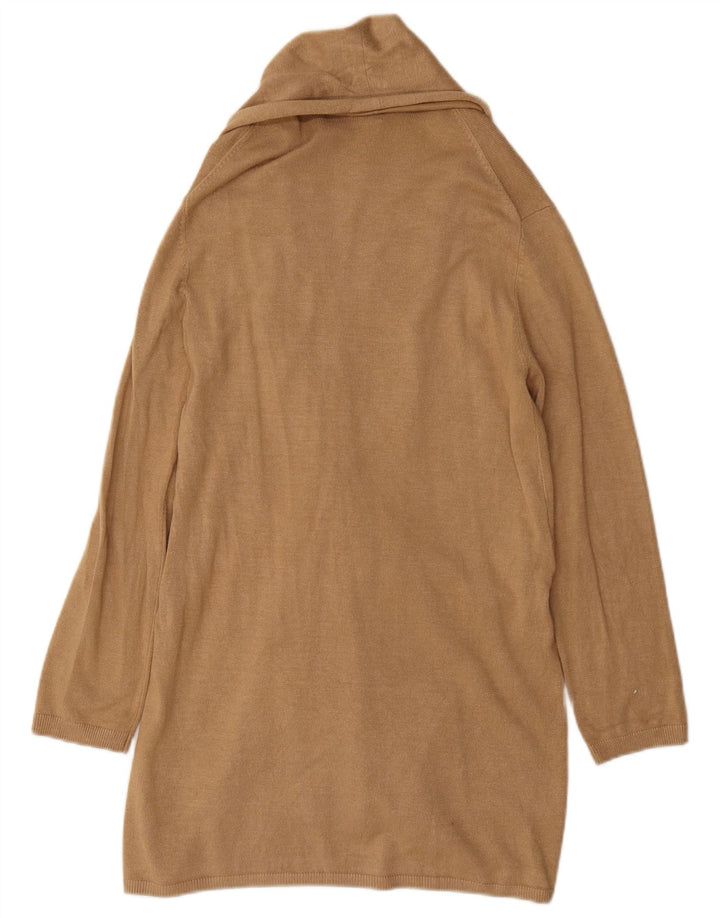 Zara Womens Longline Cardigan Sweater UK 10 Small Beige