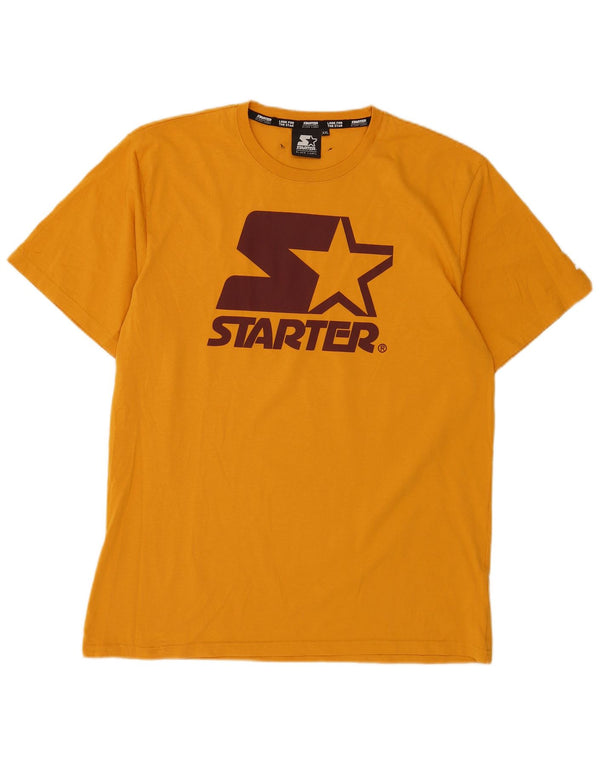 Starter T-Shirt Graphique Homme Top 2XL Jaune Coton