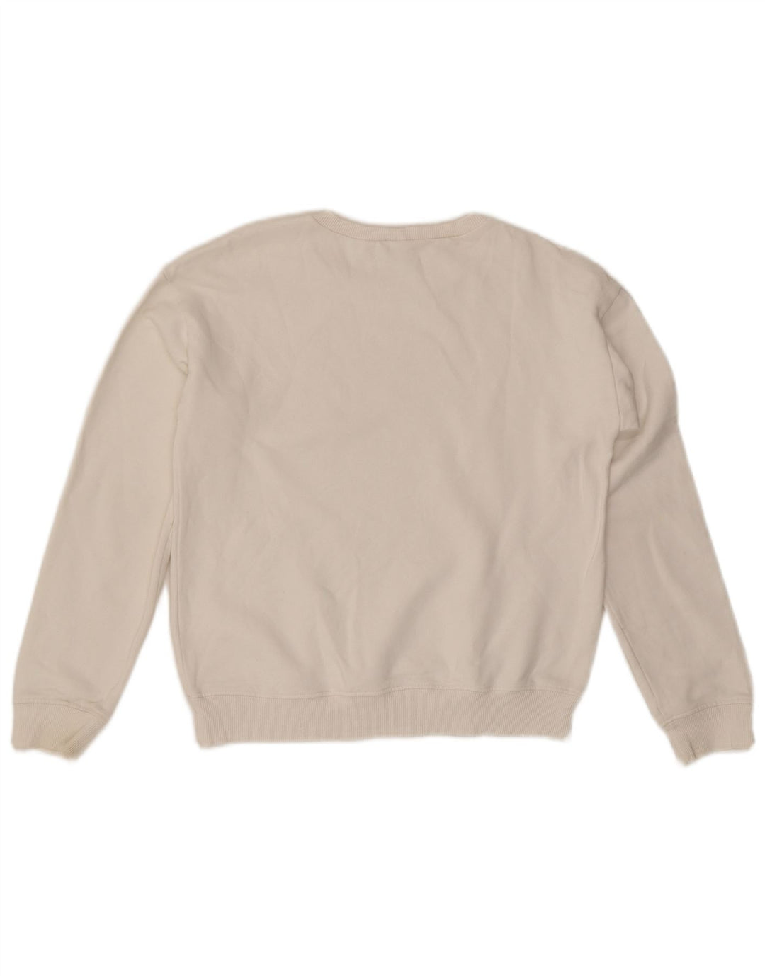 Benetton Womens Grafisk Sweatshirt Jumper UK 10 Small White