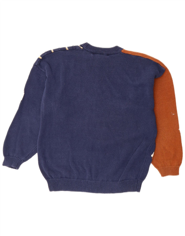 I.B Diffusion Womens Crew Neck Jumper Sweater UK 16 Large Navy Blue Paisley