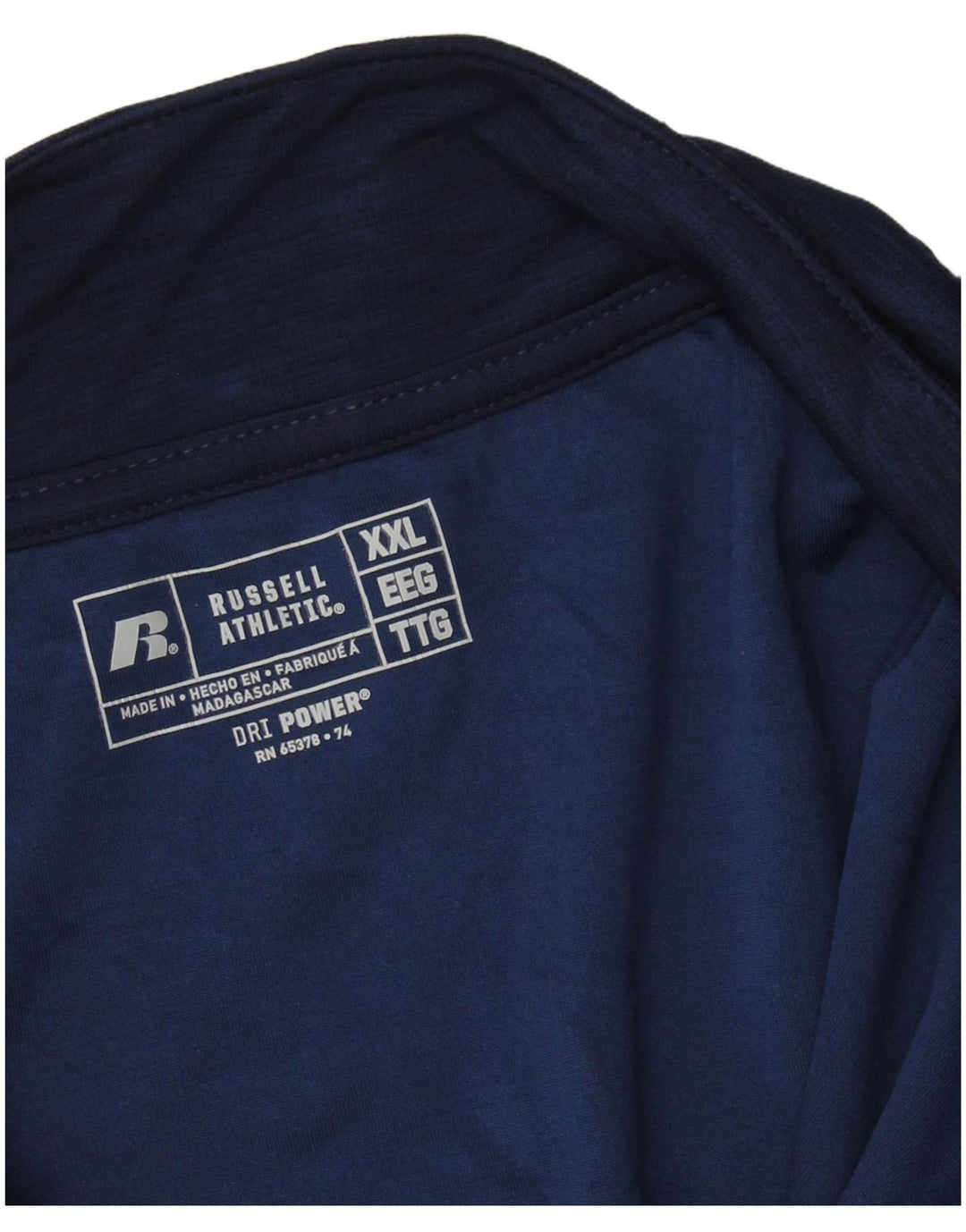 RUSSELL ATHLETIC Mens Dri-Power Pullover Tracksuit Top 2XL Navy Blue