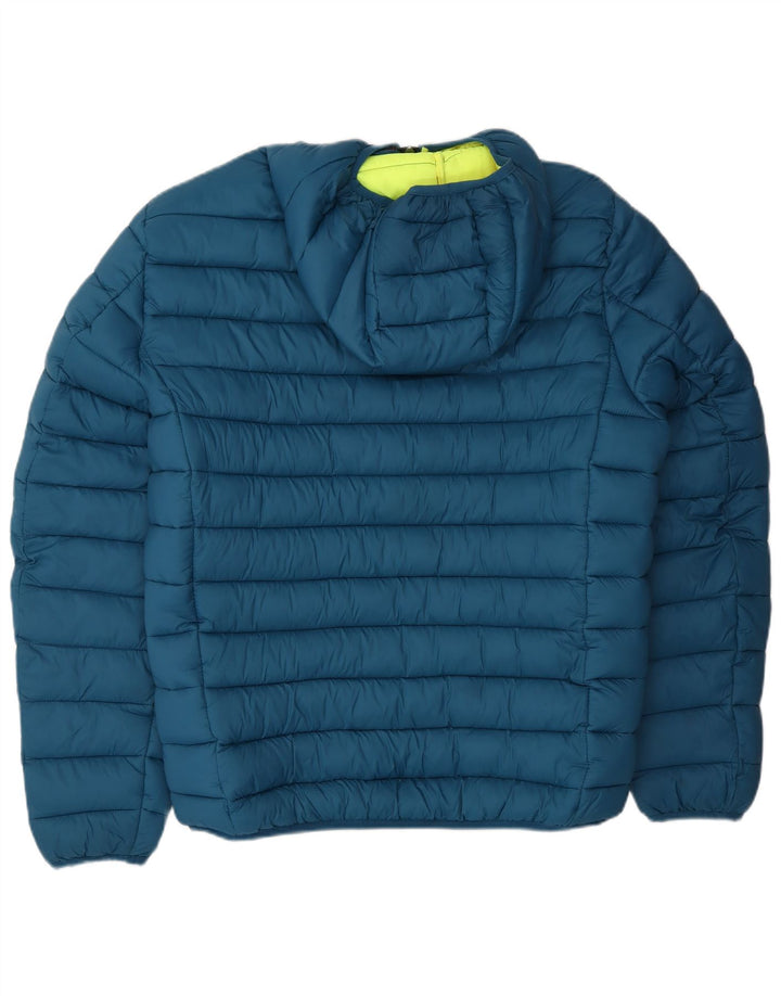 Giacca imbottita con cappuccio da uomo Lotto UK 40 grande poliestere blu