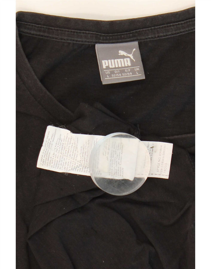 Puma Mens Graphic T-Shirt Top Large Black Cotton