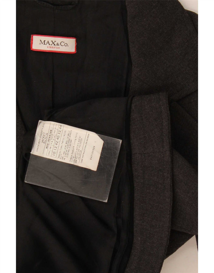 Max & Co. Veste Blazer 2 Boutons Femme UK 12 Laine Gris Moyen
