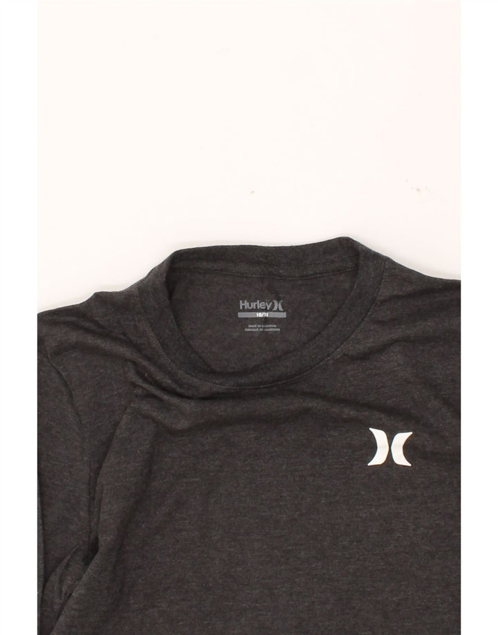 HURLEY Boys Graphic Top Long Sleeve 10-11 Years Grey Cotton Vintage Hurley and Second-Hand Hurley from Messina Hembry 