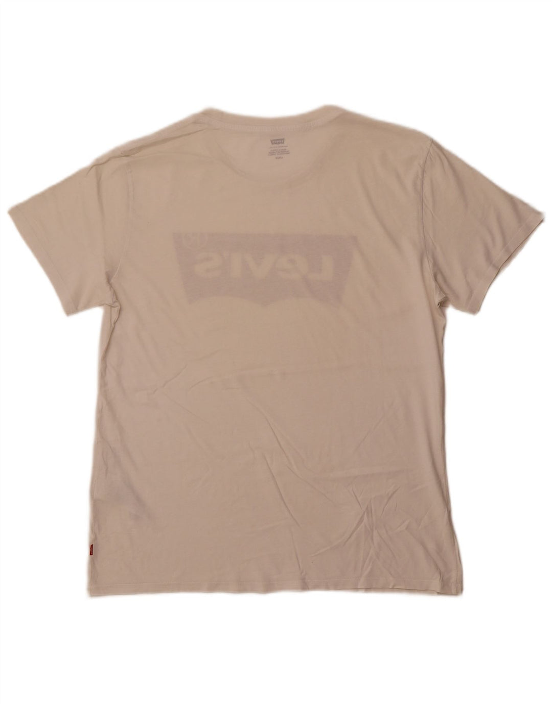 LEVI'S Mens Graphic T-Shirt Top Large Off White Cotton