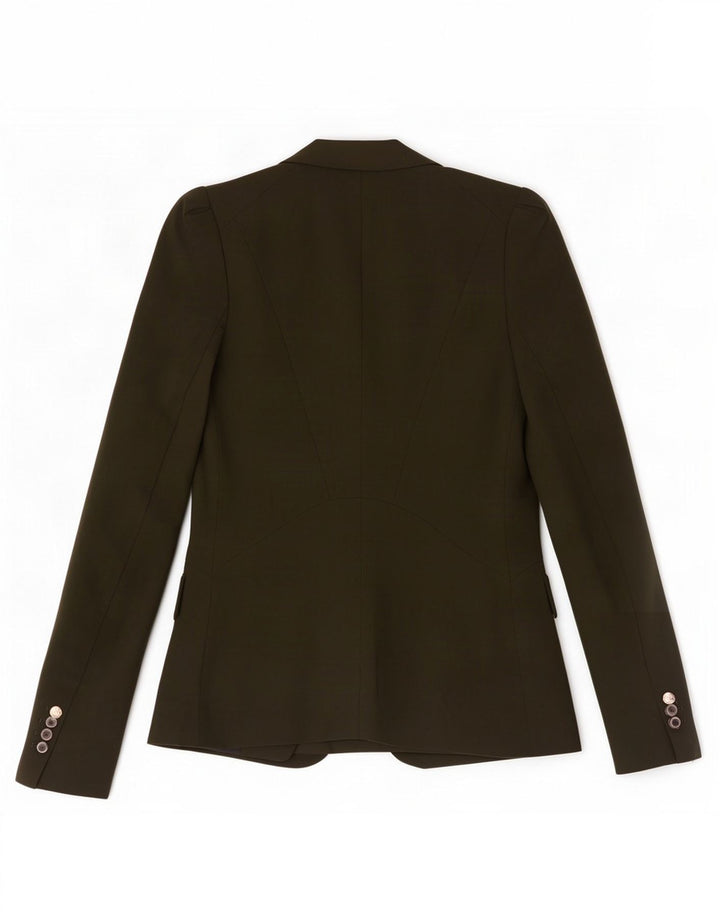 Zara Dame 1-knaps blazerjakke UK 6 XS Khaki Polyester