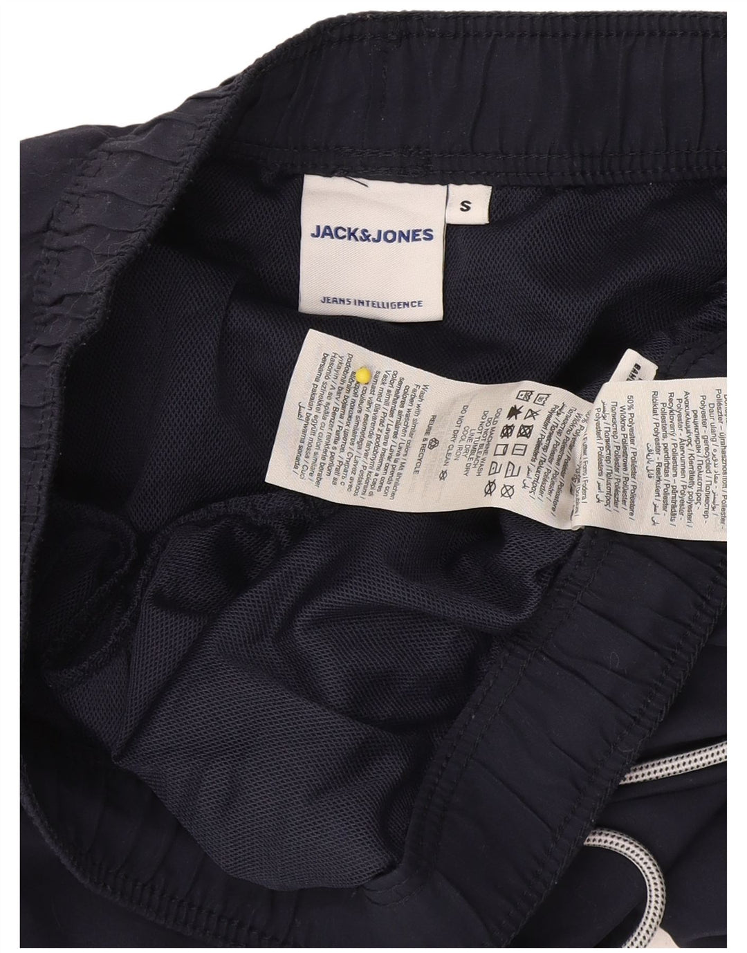 Jack & Jones Mens Swimming Shorts Small  Navy Blue Polyester
