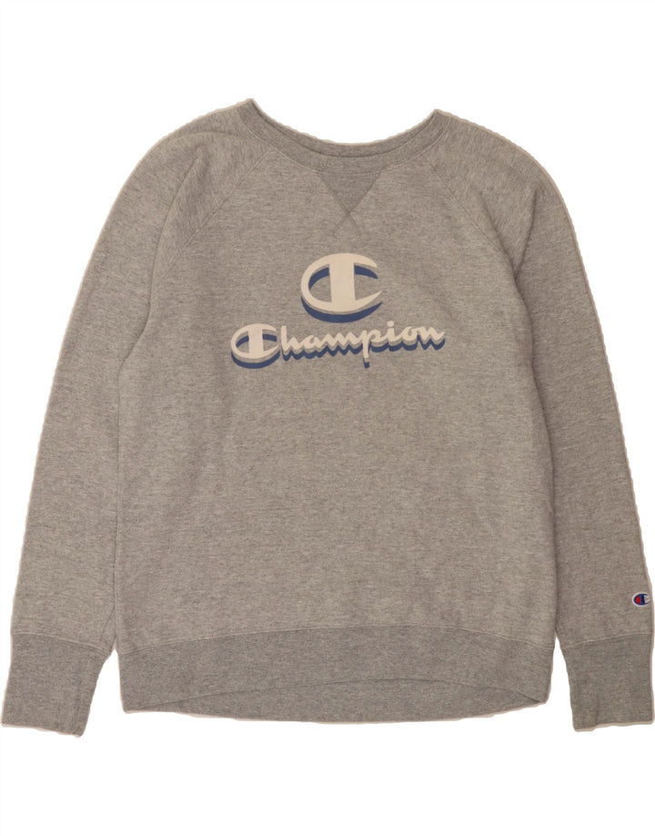 CHAMPION Womens Graphic Sweatshirt Jumper UK 18 XL Grey Polyester Vintage Champion and Second-Hand Champion from Messina Hembry 