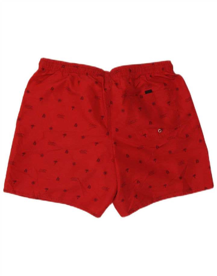 Pantaloncini da bagno grafici da uomo Lotto grandi rossi