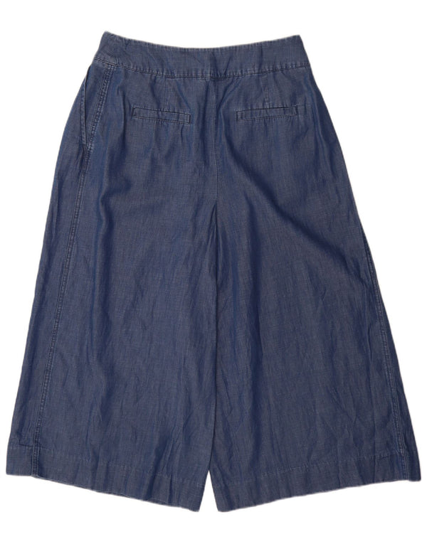 Pantaloni capri da donna a gamba larga a vita alta Boden UK 10 piccoli W30 L21 blu