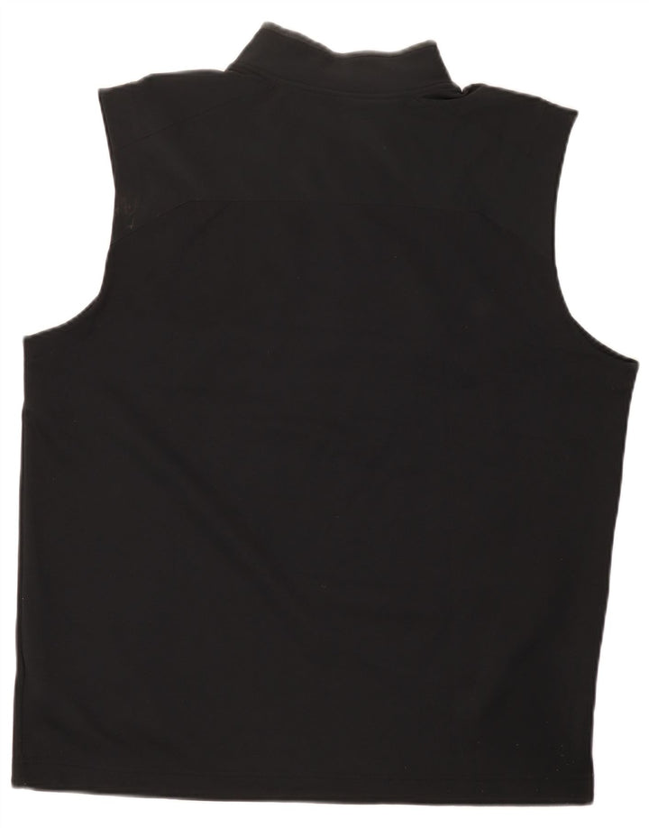 Vestă pentru bărbați Dri Fit, cu fermoar și gât, poliester mare, negru