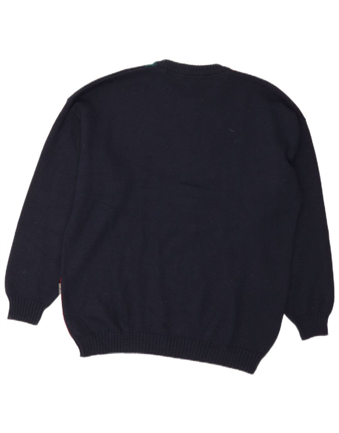Maglione girocollo da uomo di White Sails, grande, in lana color block blu navy