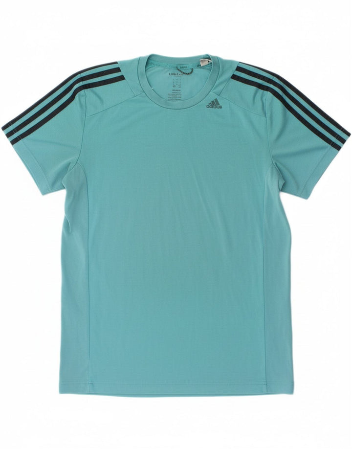 ADIDAS Mens Climacool T-Shirt Top Large Turquoise Polyester