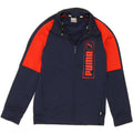 PUMA Boys Tracksuit Top Jacket 7-8 Years Navy Blue Colourblock Polyester Vintage Puma and Second-Hand Puma from Messina Hembry 