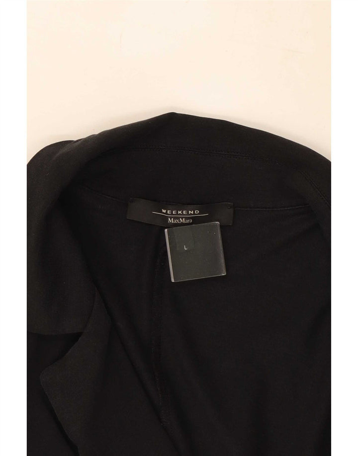 Max Mara Veste blazer week-end à 2 boutons pour femme UK 14 Large Lycra noir