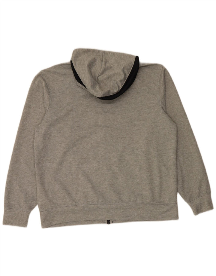 Nike Mens Dri Fit Zip Hoodie Sweater Large Grey Flecked Polyester