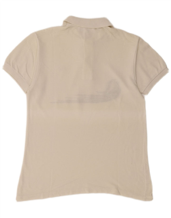 LACOSTE Mens Polo Shirt Size 3 Small White Cotton