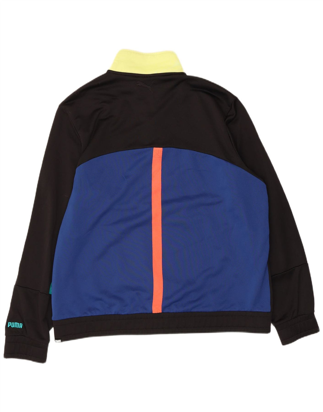 Puma Mens Zip Neck Sweatshirt Jumper Large Black Colourblock Polyester