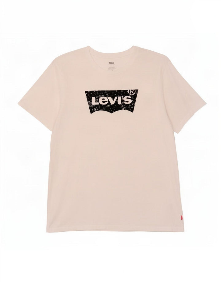 Levi's Mens Standard Graphic T-Shirt Top Large White Cotton
