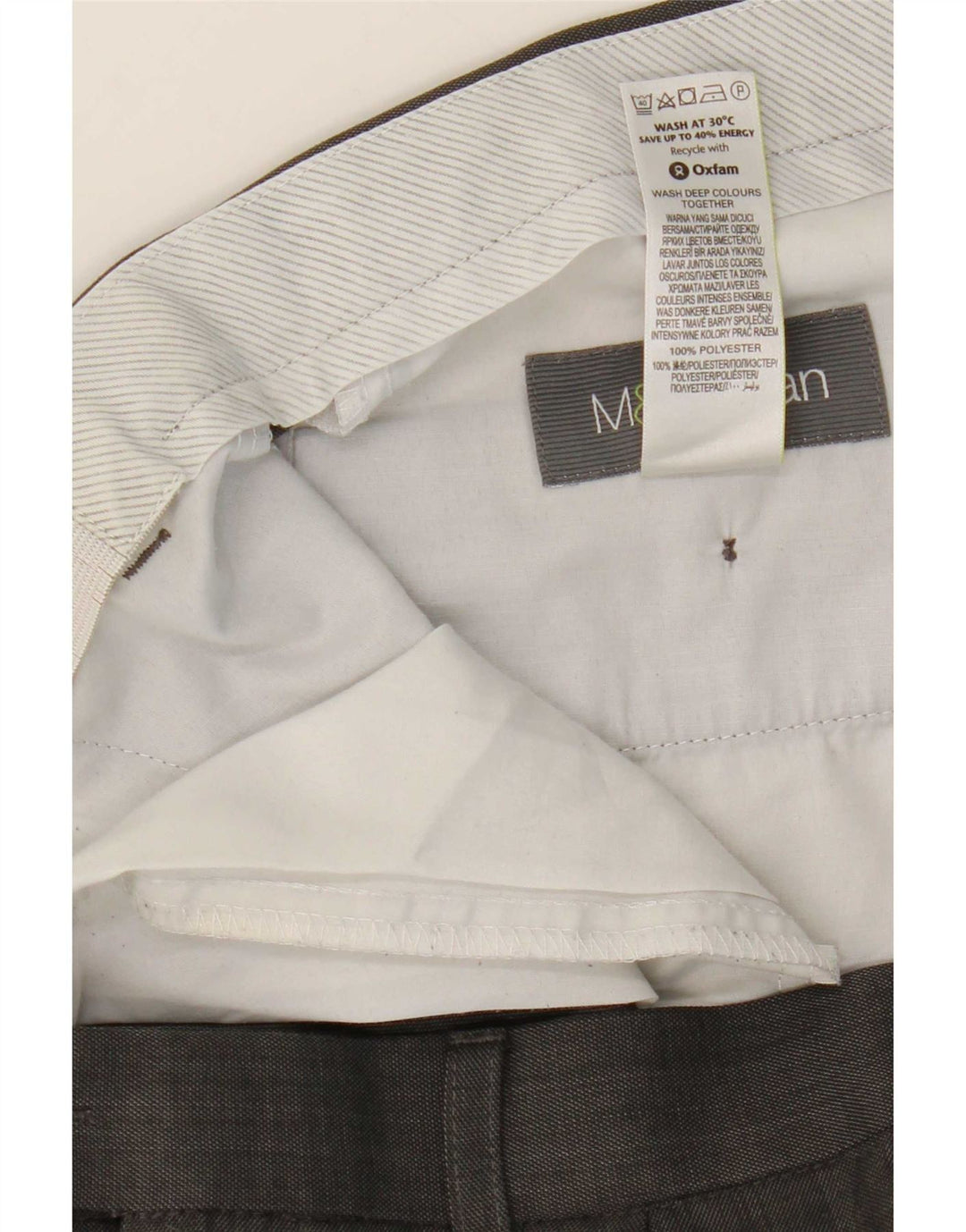 Marks & Spencer Mens Pegged Suit Trousers W34 L31 Black Polyester