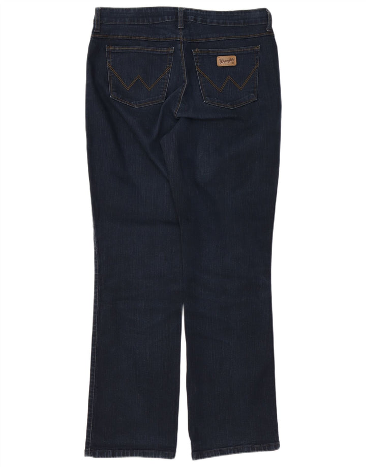 WRANGLER Womens Regular Bootcut Jeans W34 L32 Navy Blue Cotton