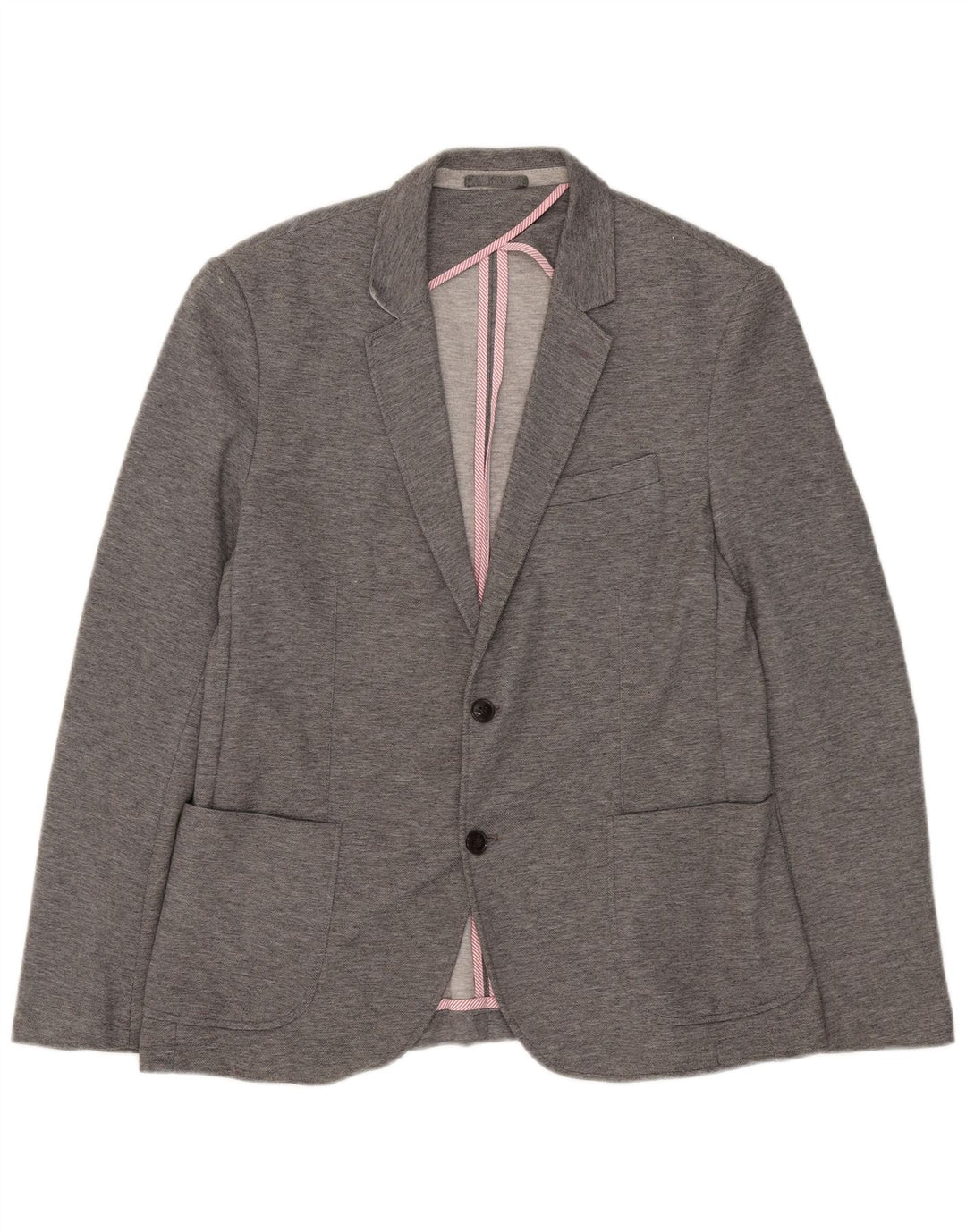 Zara Mens 2 Button Blazer Jacket EU 54 XL Grey Polyester