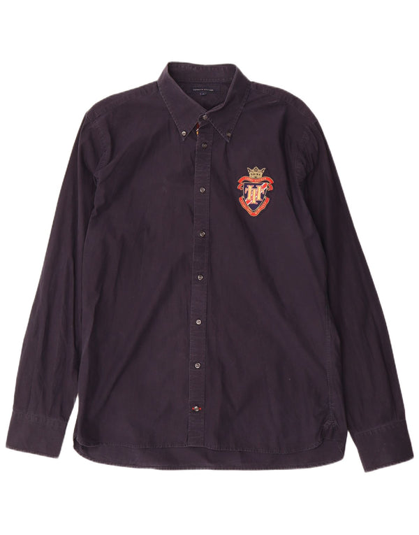 Tommy Hilfiger Chemise Graphique Homme Large Bleu Marine Coton