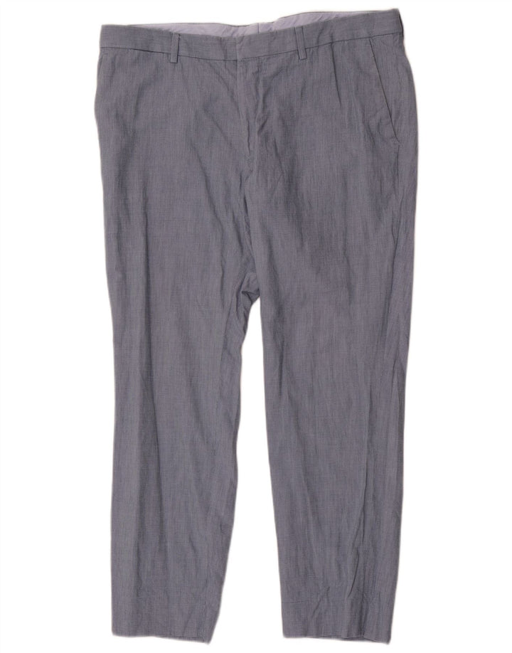 Lacoste Mens Slim Suit Trousers W36 L28 Blue Cotton