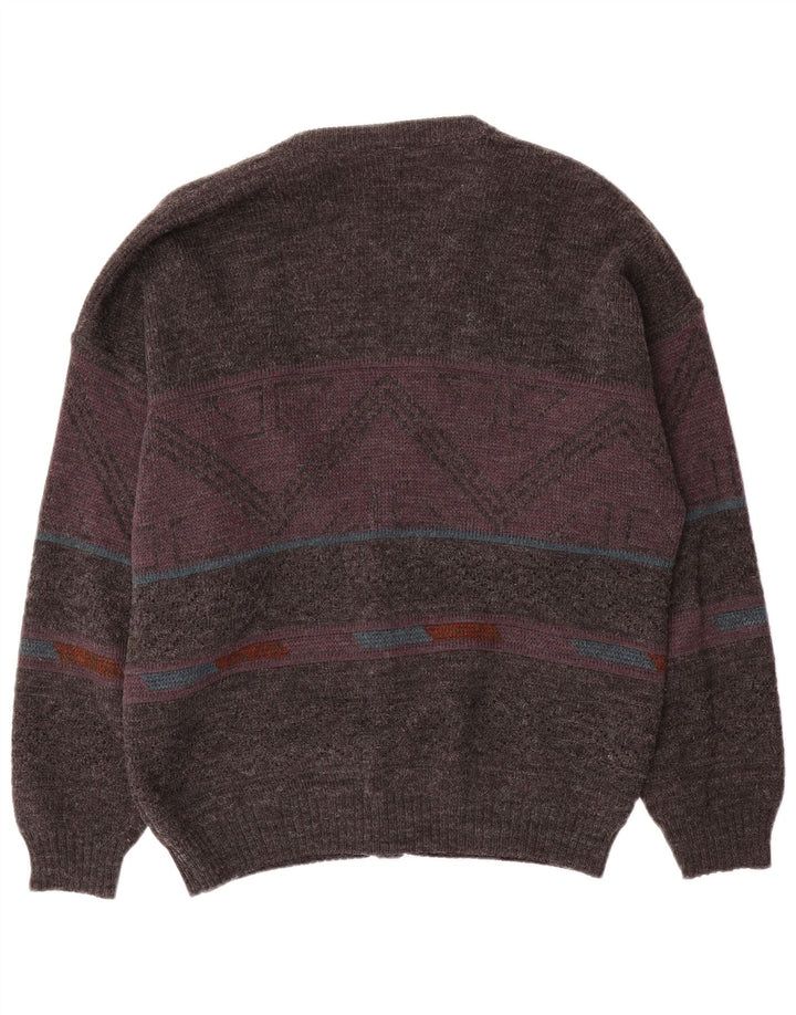 Angelo Litrico Herre cardigan sweater EU 48/50 Medium Grey Geometric Acryl