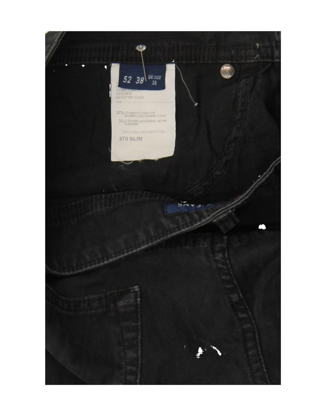 TRUSSARDI Mens Slim Jeans W36 L30 Navy Blue Cotton Vintage Trussardi and Second-Hand Trussardi from Messina Hembry 