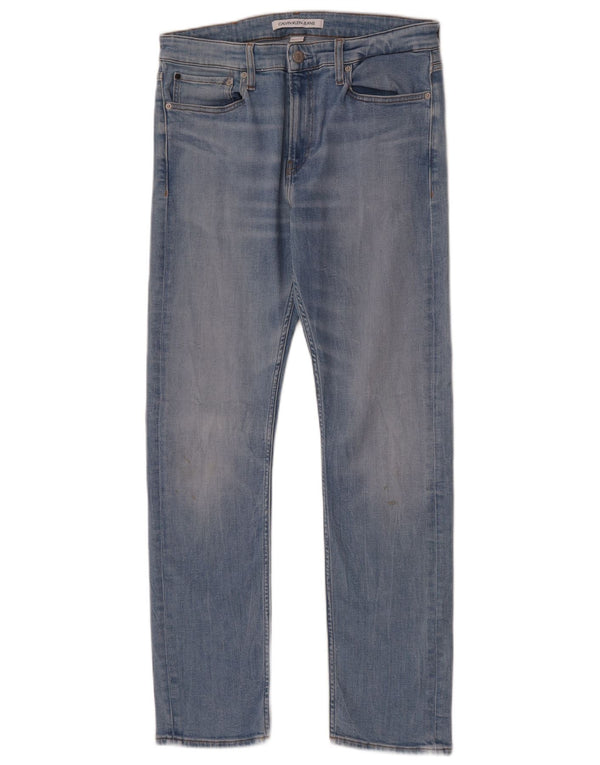 Jeans slim da uomo Calvin Klein W32 L32 cotone blu