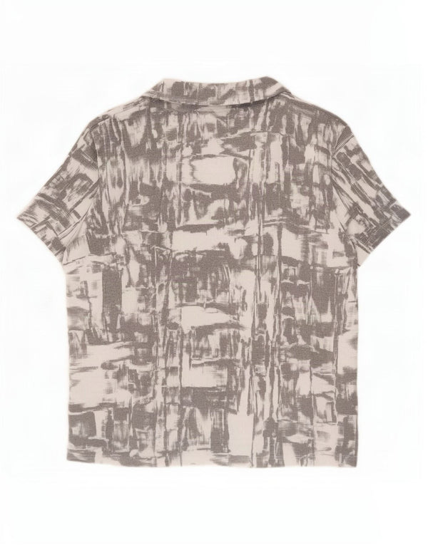 Camicia a maniche corte da uomo Zara con motivo astratto, piccola, in poliestere grigio