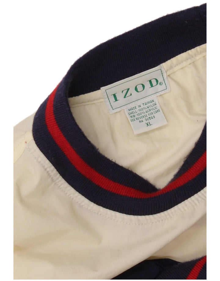 Izod Herren-Pullover-Trainingsanzugoberteil XL Marineblaues Colourblock-Nylon