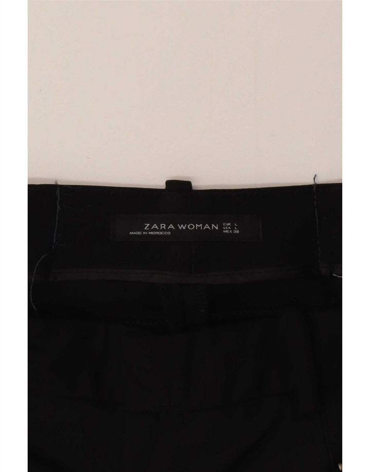 Zara Womens Slim Casual Trousers Large W30  L30 Black