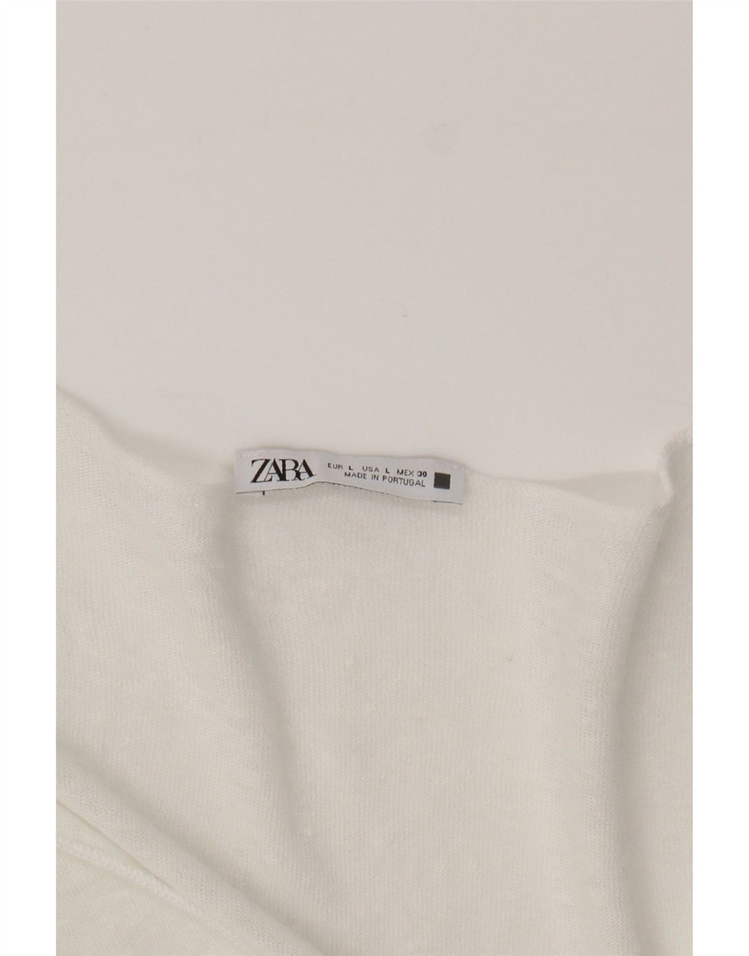 ZARA Womens T-Shirt Top UK 16 Large White Linen Vintage Zara and Second-Hand Zara from Messina Hembry 