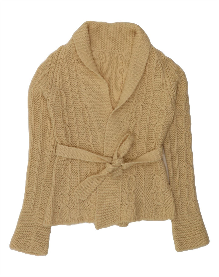 VINTAGE Womens Cardigan Sweater UK 14 Medium Yellow Vintage Vintage and Second-Hand Vintage from Messina Hembry 