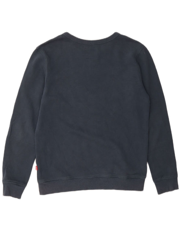 Levi's Boys Graphic Hoodie Jumper 15-16 Years Navy Blue Cotton