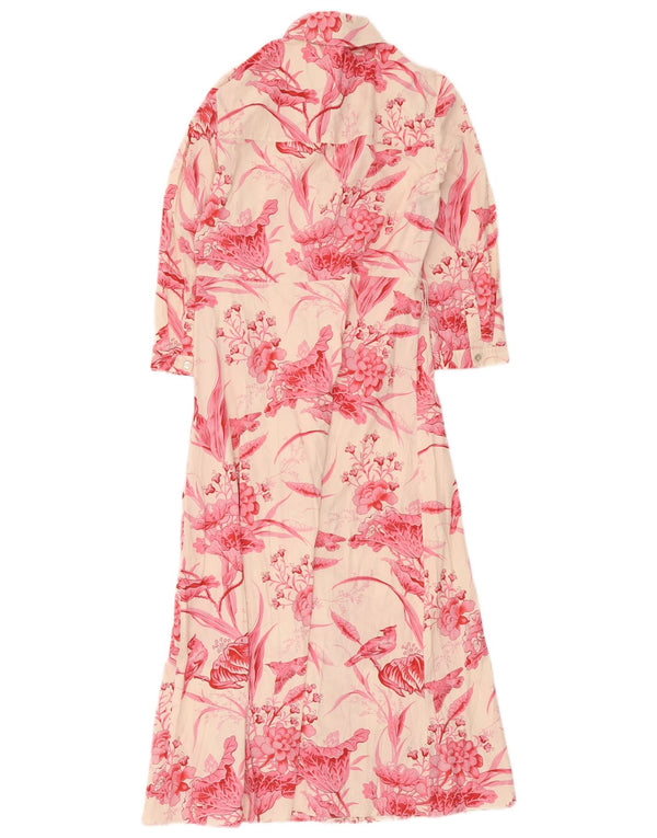 Zara skjortekjole til kvinder med 3/4 ærmer UK 14 Medium Pink Floral