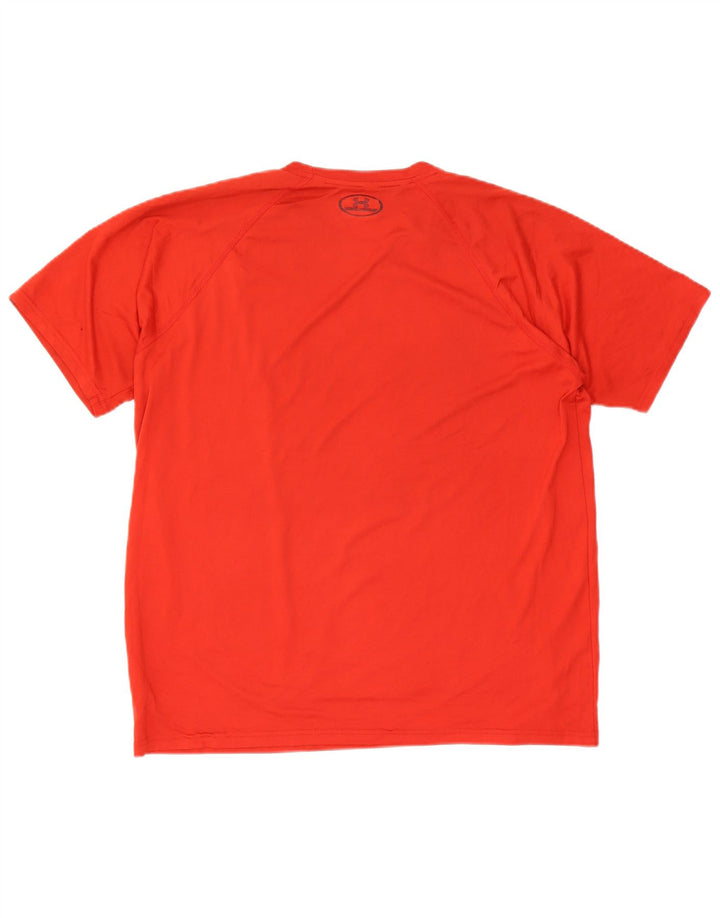 Under Armour Mens Heat Gear Graphic T-Shirt Top Large Red Polyester