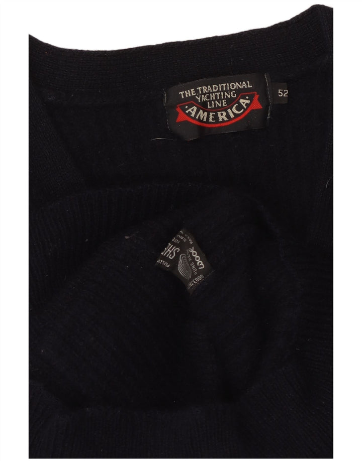 AMERICA Womens Cardigan Sweater IT 52 2XL Navy Blue Wool
