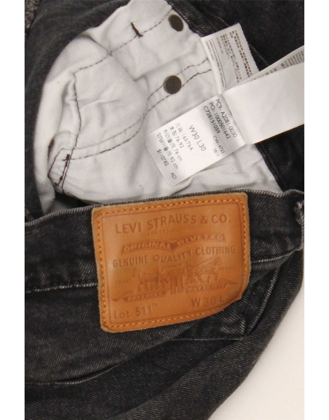 Blugi slim pentru bărbați Levi's W30 L30 bumbac negru