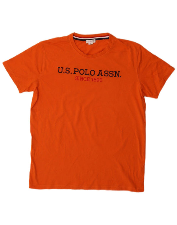U.S. Polo Assn. Herre grafisk T-shirt Top Medium Orange