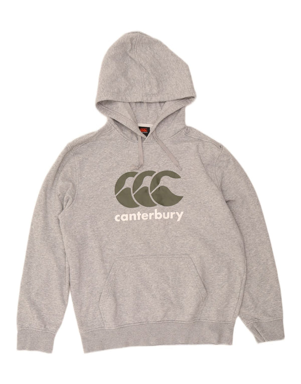 Canterbury Mens Graphic Hoodie Jumper XL Grey Flecked Cotton