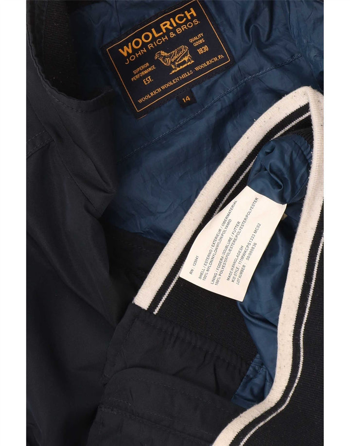 Woolrich Boys Bomber Jacket 13-14 Years Navy Blue Nylon